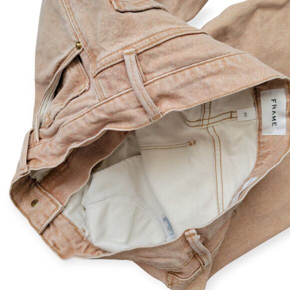 FRAME Le Sylvie Slender Straight-Leg Beige Wash High Rise Jeans Women Sz 30 - Picture 12 of 16